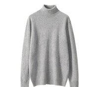 Wool Roll-Neck Sweater – Men – Grey – front