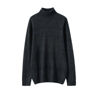 Wool Roll-Neck Sweater – Men – Charcoal – front