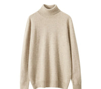 Wool Roll-Neck Sweater – Men – Cream – front