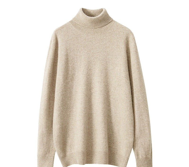 Wool Roll-Neck Sweater – Men – Cream – front
