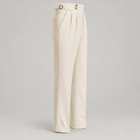 High-Waist Pleated Trousers, Side Adjusters – Men