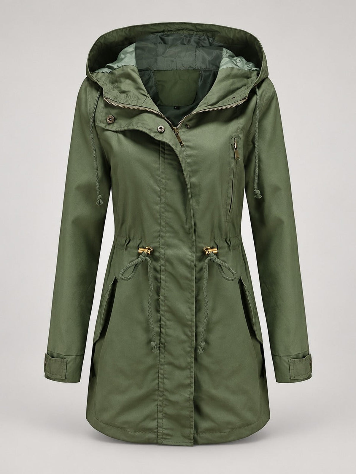 95% Polyester Hooded Parka, Drawstring Waist – Women – studio