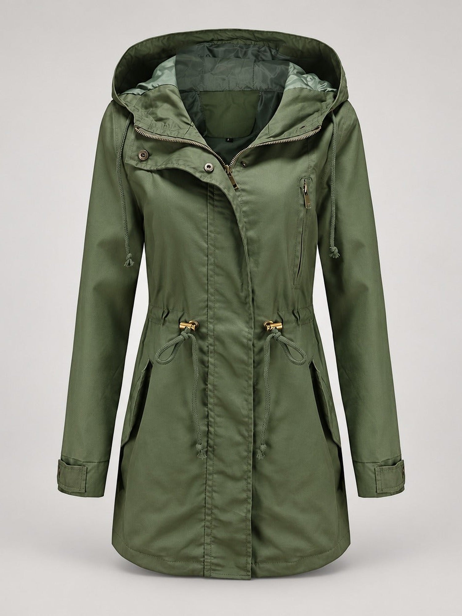 95% Polyester Hooded Parka, Drawstring Waist – Women – studio