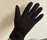 Leather-Look Touchscreen Gloves, Fleece-Lined – Men – Black – palm