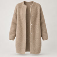 Long Round-Neck Knit Cardigan Coat – Women – studio