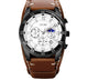 Black · White Dial · Brown Cuff