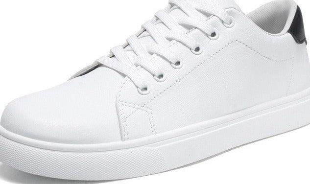 Leather-Look Low-Top Sneakers – Men – White – side