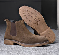 Suede Chelsea Boots, Cowhide, Fleece Option – Men – Brown – sole