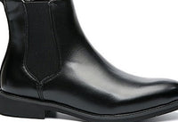 Fleece-Lined Chelsea Boots, Leather-Look – Men – Black – elastic panel detail