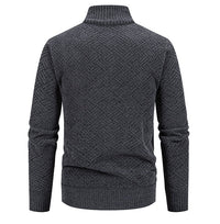 Fleece-Lined Basket-Weave Zip Cardigan – Men – Charcoal – back