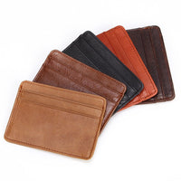Cowhide Leather Card Holder, Slim – Men – Chocolate – all colours