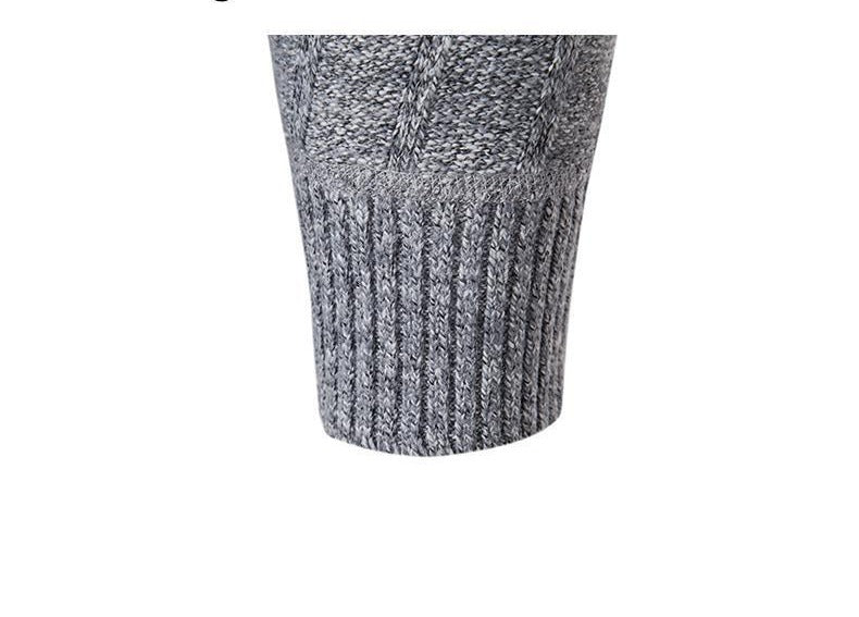 Marled Cable Knit Quarter-Zip Sweater – Men – Grey – cuff