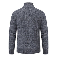 Marled Cable Knit Quarter-Zip Sweater – Men – Charcoal – back