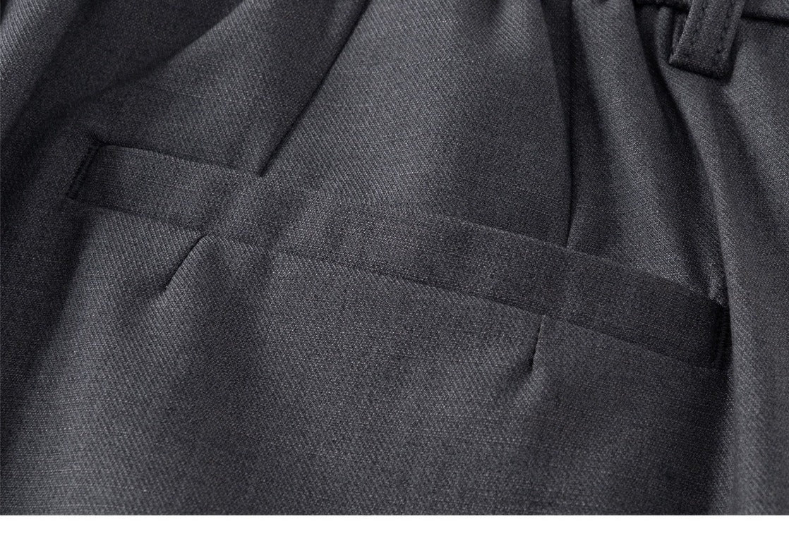 Pleated Straight-Leg Trousers, Soft Drape – Men – Grey – pocket
