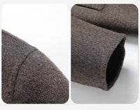 70% Wool Double-Faced Double-Breasted Coat – Men – Grey – shoulder and cuff detail