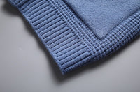 Waffle-Knit Shawl Collar Cardigan – Men – Light Blue – pocket detail