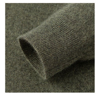90% Wool Quarter-Zip Sweater, Cashmere and Silk – Men – Olive – cuff