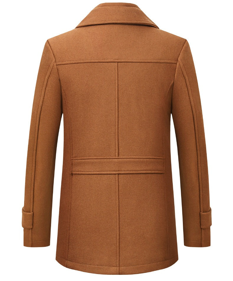 Wool-Blend Double-Collar Coat – Men – Camel – back