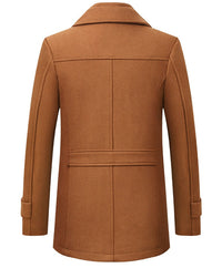 Wool-Blend Double-Collar Coat – Men – Camel – back