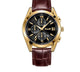 Gold · Black Dial · Brown Leather