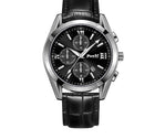 Silver · Black Dial · Black Leather