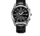 Silver · Black Dial · Black Leather
