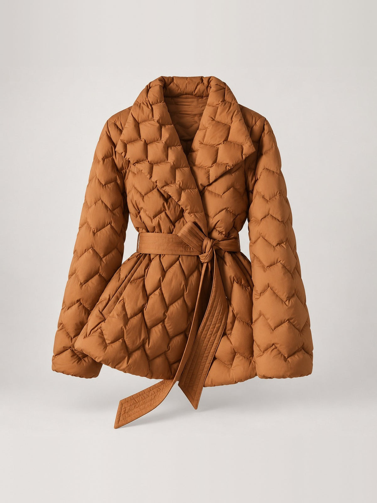100% Polyester Quilted Belted Puffer Jacket – Women – studio
