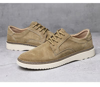 Suede Derby Shoes, Crepe-Look Sole – Men – Tan – pair