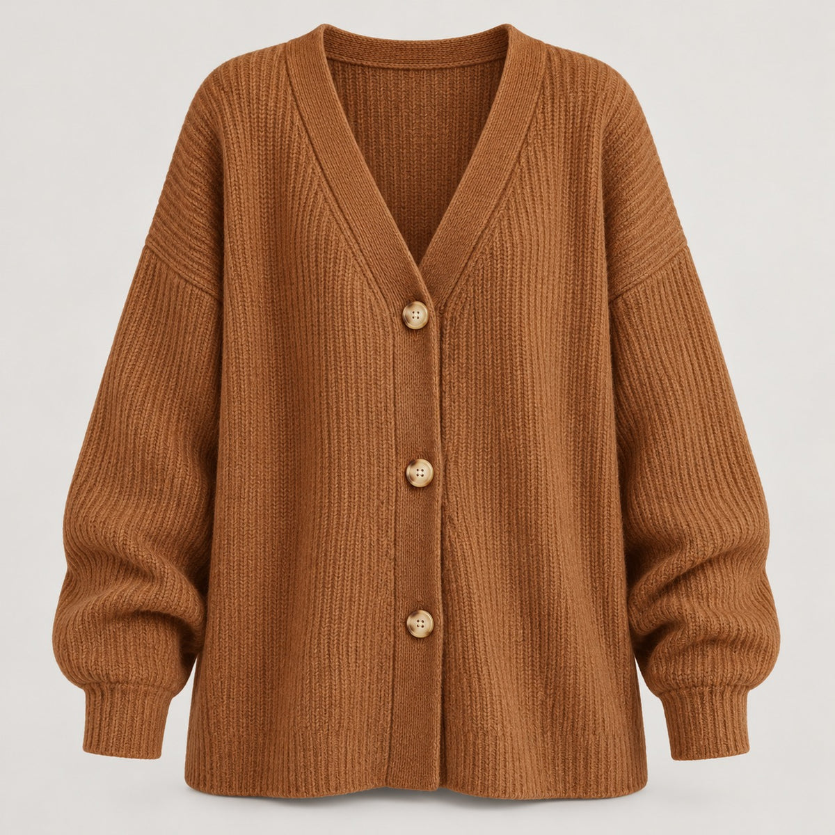 Ribbed V-Neck Button Cardigan – Women – studio