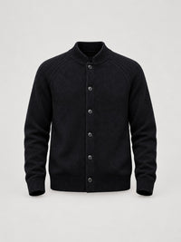 57.7% Acrylic, 42.3% Cotton Stand-Collar Cardigan – Men – studio