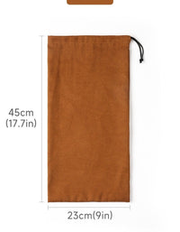 Suede Drawstring Shoe Bag for Travel – Men – Brown – front