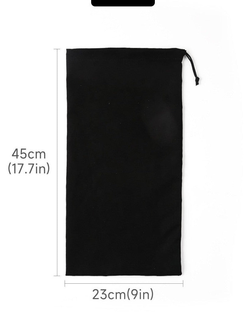 Suede Drawstring Shoe Bag for Travel – Men – Black – front