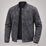 Suede-Look Baseball-Collar Jacket – Men