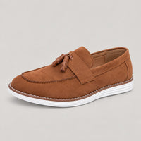 Suede-Look Tassel Loafers – Men – Brown – side