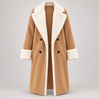 Double-Breasted Coat with Teddy Collar – Women – studio