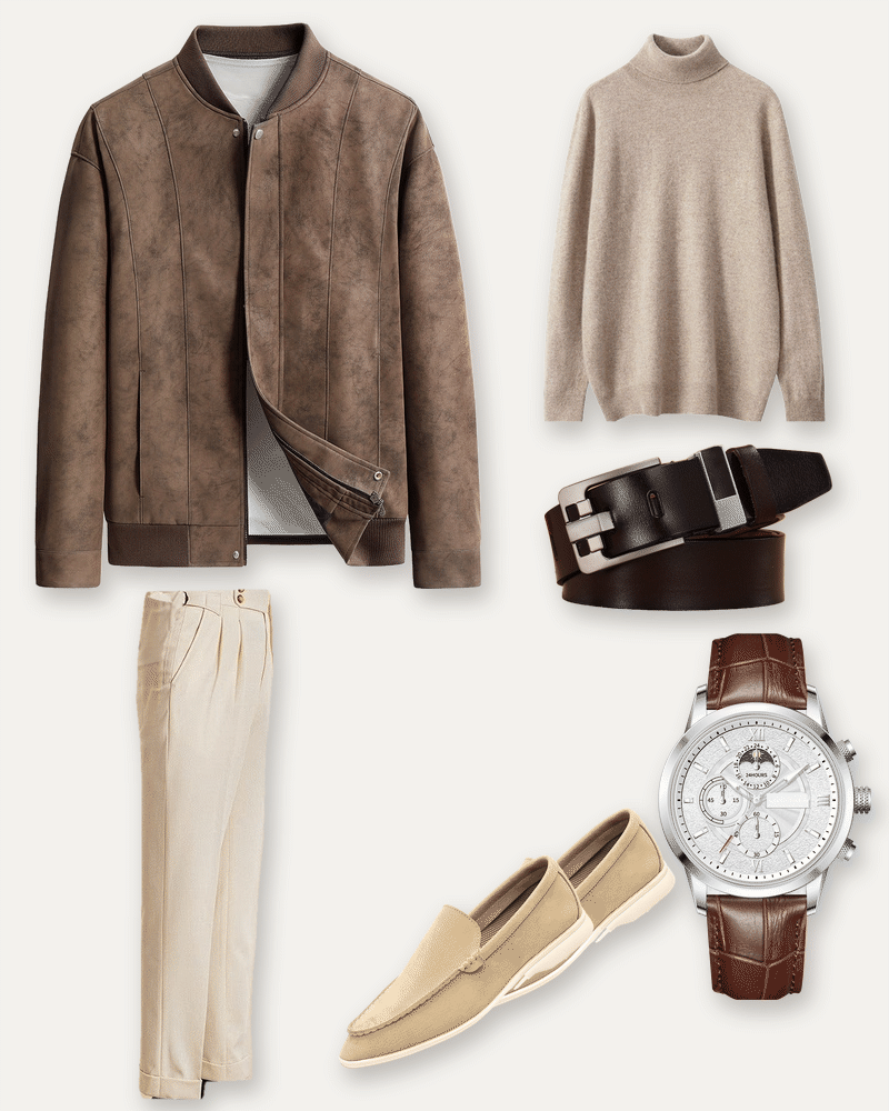 The Suede Hour — Old Money Autumn Look – full Look – animated