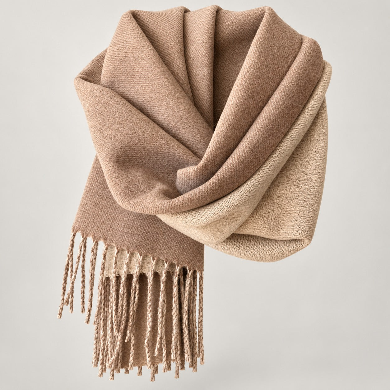 Two-Tone Reversible Fringed Scarf – Women – studio