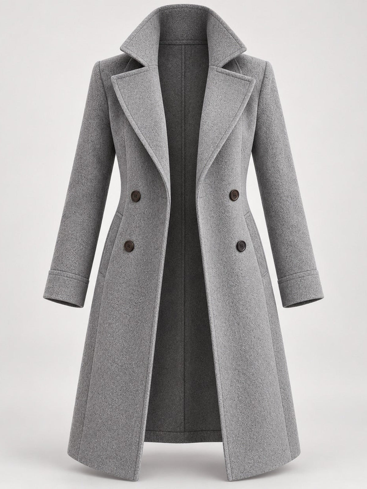 30–35% Wool Long Double-Breasted Coat – Women – studio