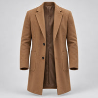 Wool Overcoat, Single-Breasted Mid-Length – Men – studio